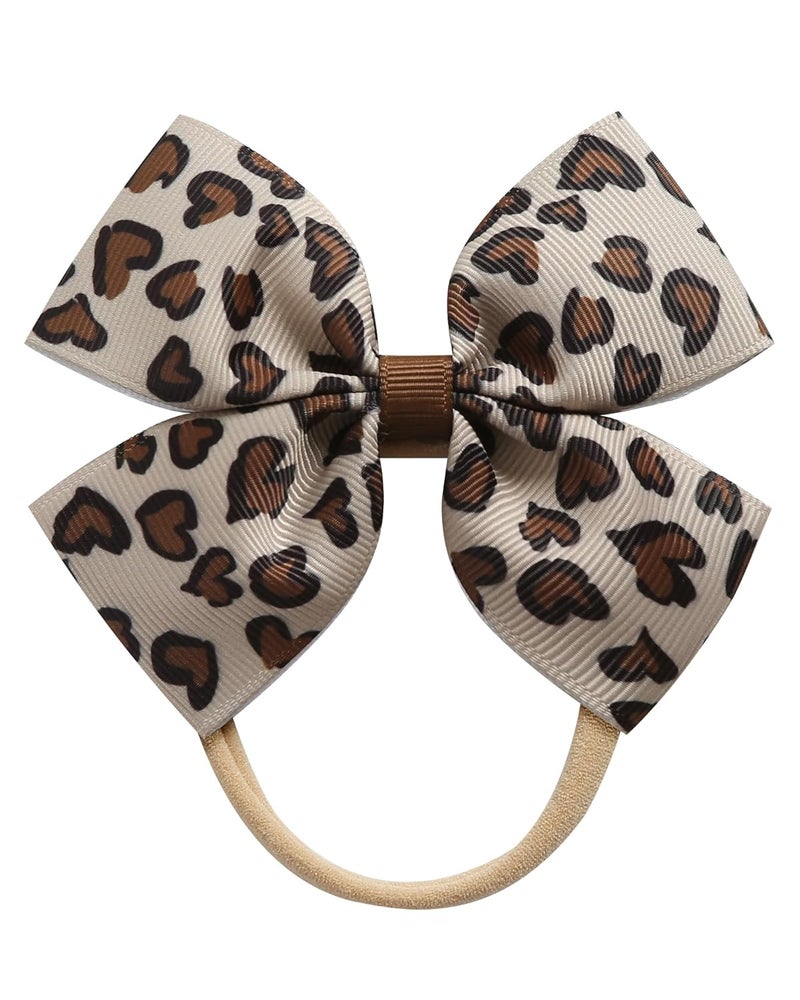 Fancheer Baby Girls Leopard Cheetah Print Bow Headband Infant Toddler Birthday Party Hair Accessories - Image 1